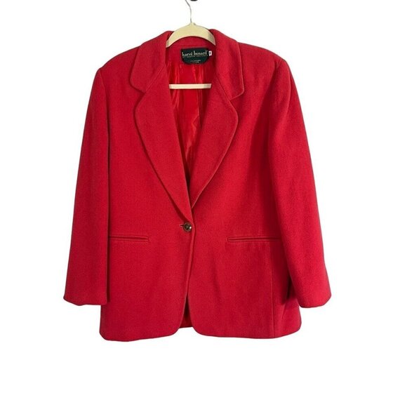 Harve Benard Jacket Women 10 Pink Wool Vintage Blazer Neutral Cashmere Festive - Picture 1 of 14